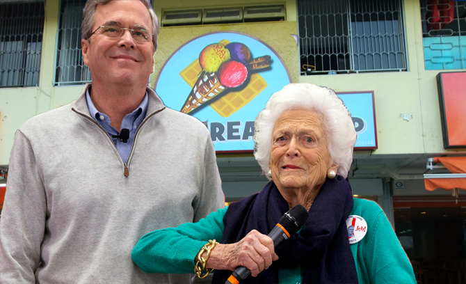 Barbara Bush Takes Jeb Out for Ice Cream to Cheer Him Up, Scolds Him for ‘Not Listening’ to Her